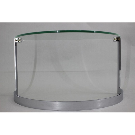 Image 1 of Vintage stalen en glazen salontafel van Friedrich Moller voor Ronald Schmitt Tische, jaren 1980