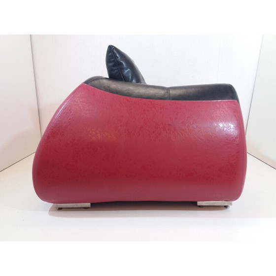 Image 1 of Vintage kalfsleren fauteuil, Tsjecho-Slowakije 1960