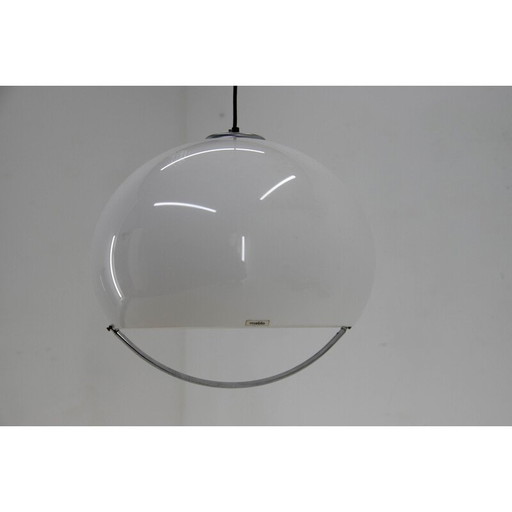 Vintage hanglamp in wit van Harvey Guzzini voor Meblo, Italië 1970