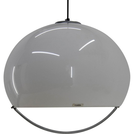 Image 1 of Vintage hanglamp in wit van Harvey Guzzini voor Meblo, Italië 1970