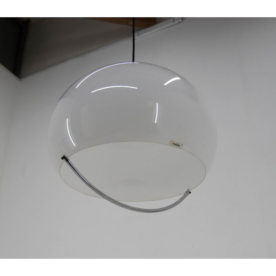 Image 1 of Vintage hanglamp in wit van Harvey Guzzini voor Meblo, Italië 1970