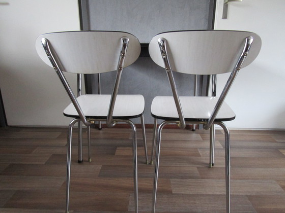 Image 1 of Formica Eettafel + 2 Stoelen Jaren 50