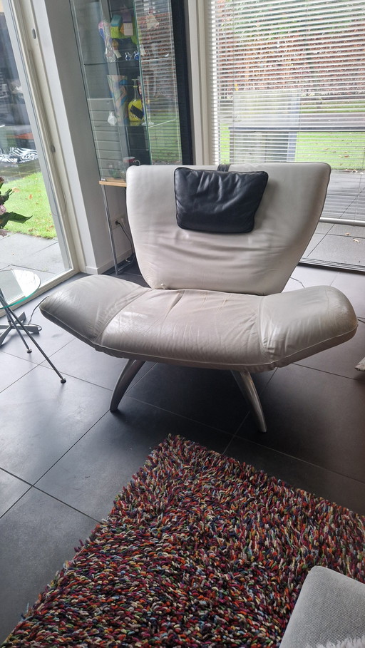 Leolux Panta Rhei Creme Leer Fauteuil