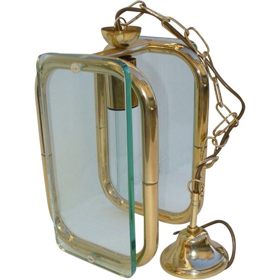 Image 1 of Italiaanse glazen hanglamp - jaren 1940