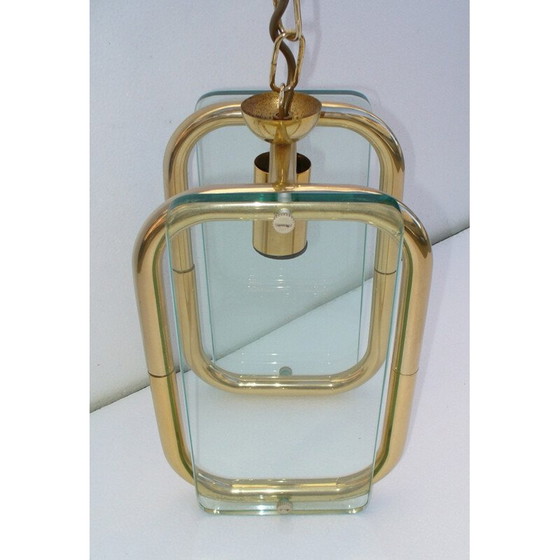 Image 1 of Italiaanse glazen hanglamp - jaren 1940