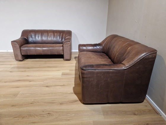 Image 1 of 2X De Sede Ds 44 Banken - Vintage - Bruin - Leder - Design