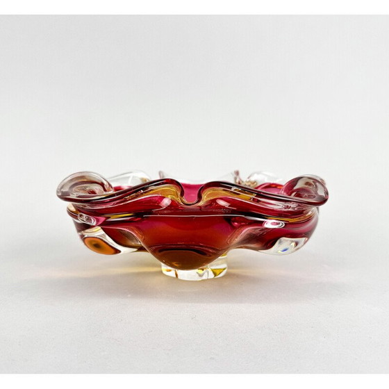 Image 1 of Vintage Art glazen kom van Josef Hospodka voor Chribska Glassworks, jaren 1960