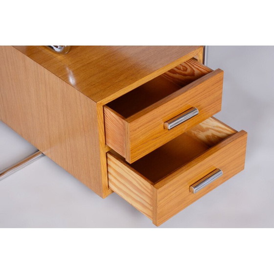 Image 1 of Vintage Bauhaus bureau in eiken en verchroomd staal van Marcel Breuer, Duitsland 1930