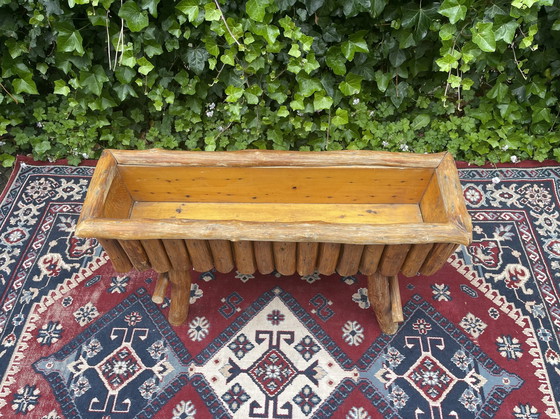 Image 1 of Vintage Massief Houten Plantenbak