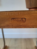 Rechthoekig bijzettafeltje of plantentafel (kinderbureeltje) , industriële stijl, Torck, Belgium