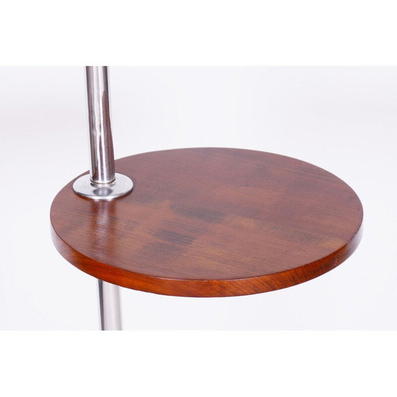 Image 1 of Vintage Bauhaus vloerlamp in chroomstaal en walnoot door Hana Kucerova-Zaveska voor Sab Praha, Tsjecho-Slowakije 1930