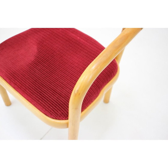 Image 1 of Mid Century fauteuil in hout en stof van Ton, Tsjecho-Slowakije 1992
