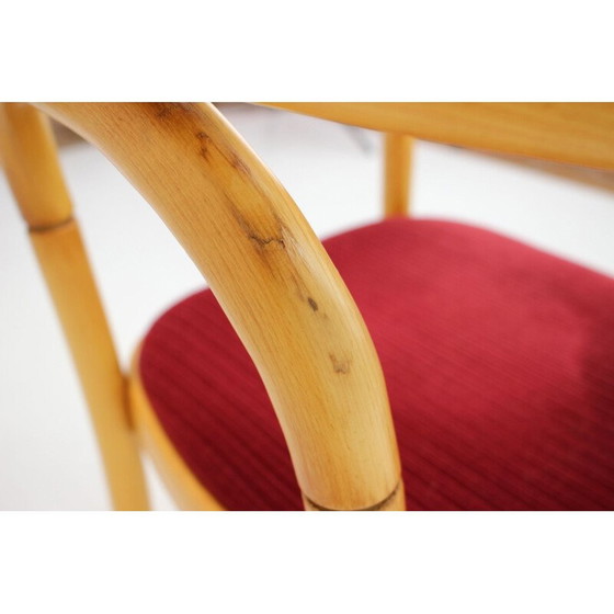 Image 1 of Mid Century fauteuil in hout en stof van Ton, Tsjecho-Slowakije 1992