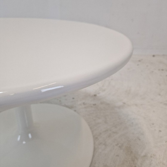 Image 1 of Vintage ronde salontafel in wit hout en metaal van Pierre Paulin voor Artifort, 1970