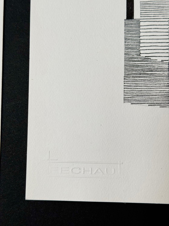 Image 1 of Inktcompositie (2 Arteorks) -Eugene Eechaut (1938-2019)