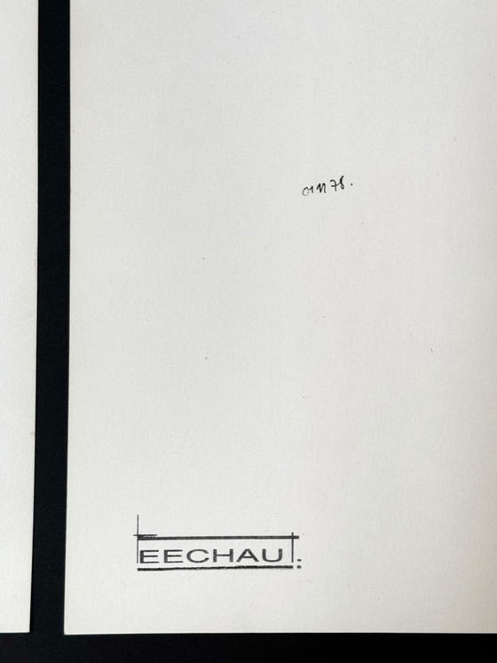 Image 1 of Inktcompositie (2 Arteorks) -Eugene Eechaut (1938-2019)