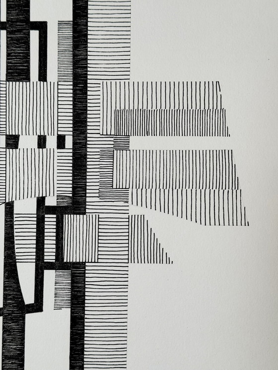 Image 1 of Inktcompositie (2 Arteorks) -Eugene Eechaut (1938-2019)