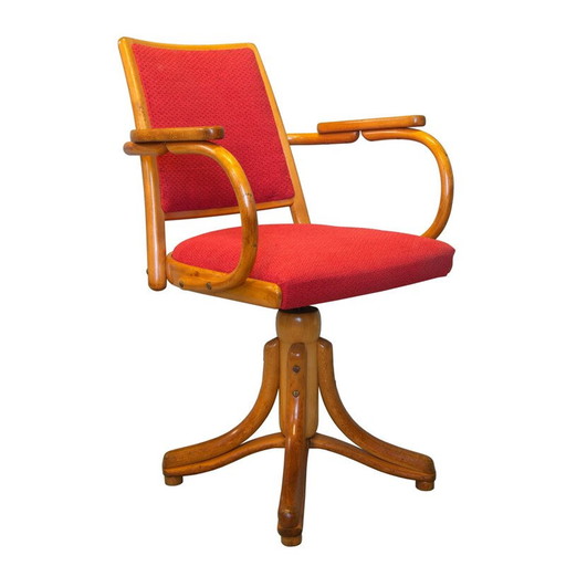Vintage gebogen houten fauteuil van het bedrijf TON, Tsjecho-Slowakije 1950