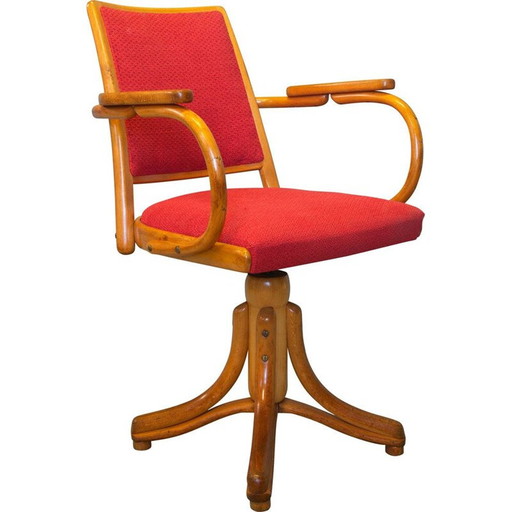 Vintage gebogen houten fauteuil van het bedrijf TON, Tsjecho-Slowakije 1950