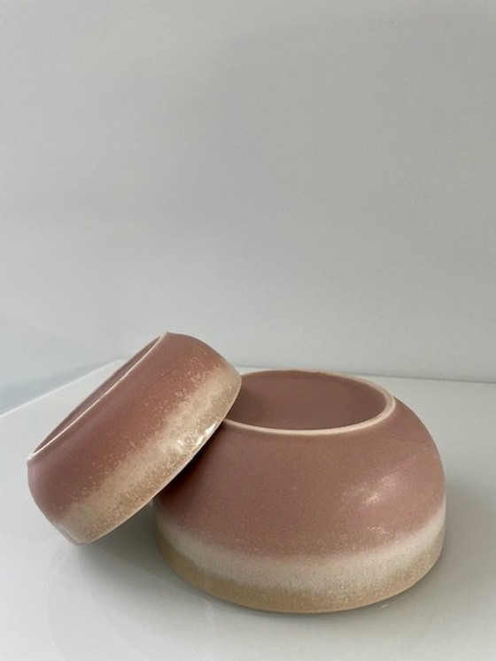 Image 1 of 2X Moderne Serveerschalen Taupe/Nude Roze (Ø11Cm En Ø14Cm)