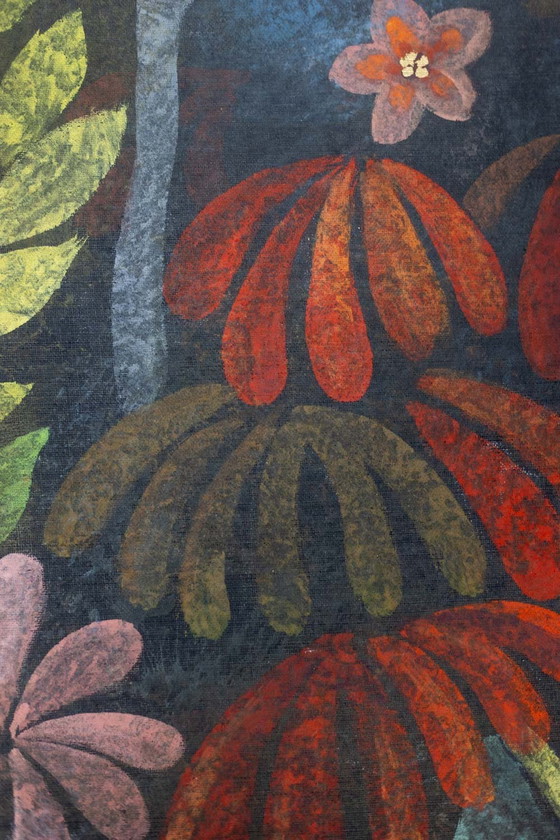 Image 1 of Geschilderd canvas met weelderige natuur. Hedendaags werk.