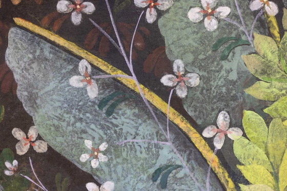 Image 1 of Geschilderd canvas met weelderige natuur. Hedendaags werk.