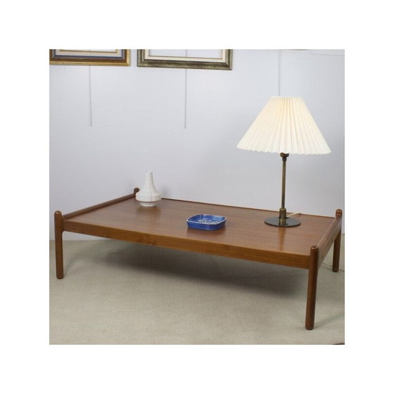 Image 1 of Scandinavische vintage teakhouten salontafel, 1960