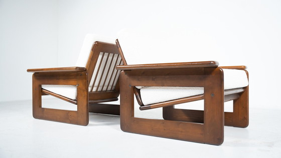 Image 1 of Mid Century Modern Paar Fauteuils, Italië, 1960S - Nieuwe Bekleding