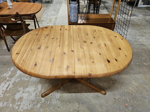 Ronde Vintage Eettafel Deens Design Met Verlengstukken