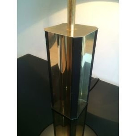 Image 1 of Franse vintage lamp van verguld metaal en hout, 1960