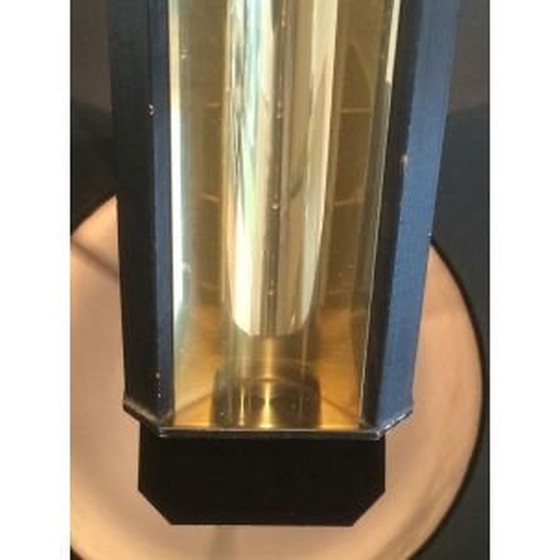 Image 1 of Franse vintage lamp van verguld metaal en hout, 1960