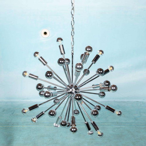 Space age XXL Sputnik hanglamp chroom