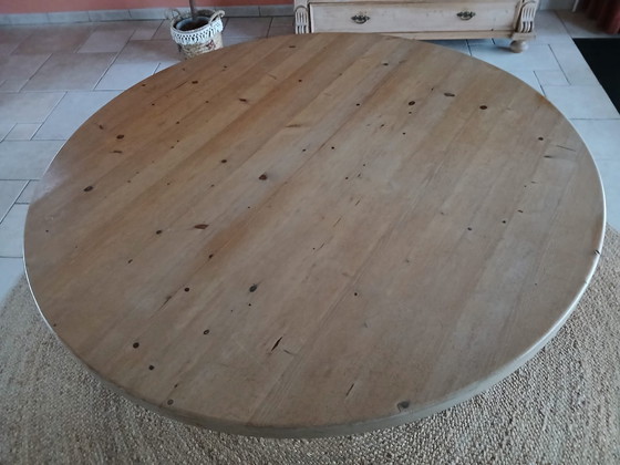 Image 1 of Eettafel Hout Boeren Grenenhout Ø 130 6-8 Personen Landelijk