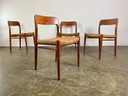 Set van 8 Niels Otto Møller stoelen teakhout Model 75 Deens Design 1960