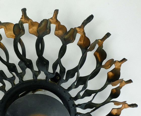 Image 1 of Mid Century wandlamp sunburst brutalist