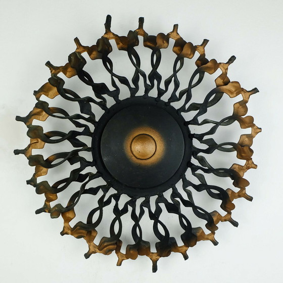 Image 1 of Mid Century wandlamp sunburst brutalist