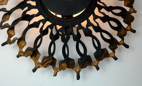 Image 1 of Mid Century wandlamp sunburst brutalist