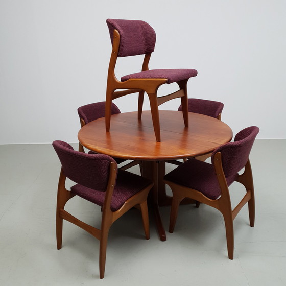 Image 1 of 5x Mid Century Deense eetkamerstoelen