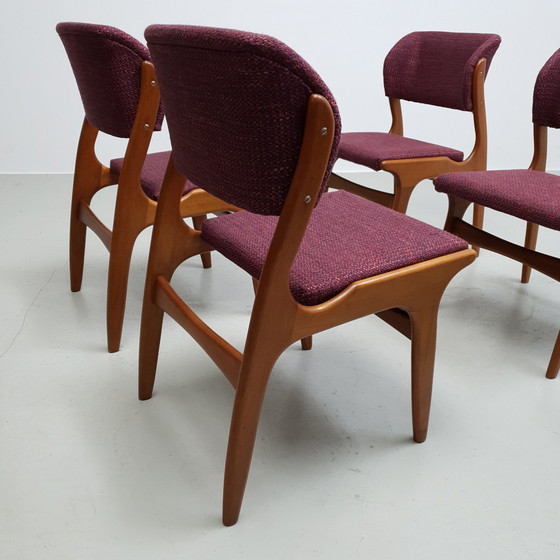 Image 1 of 5x Mid Century Deense eetkamerstoelen