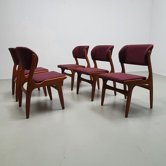 Image 1 of 5x Mid Century Deense eetkamerstoelen