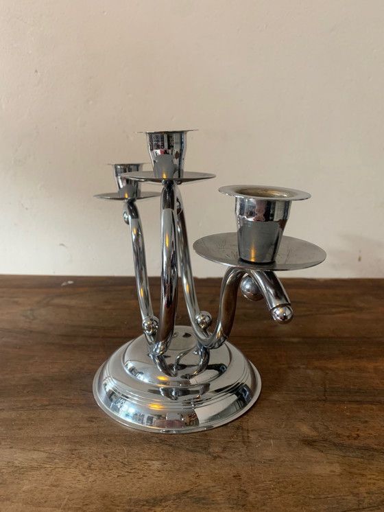 Image 1 of Vintage Demeyere chromen kandelaars