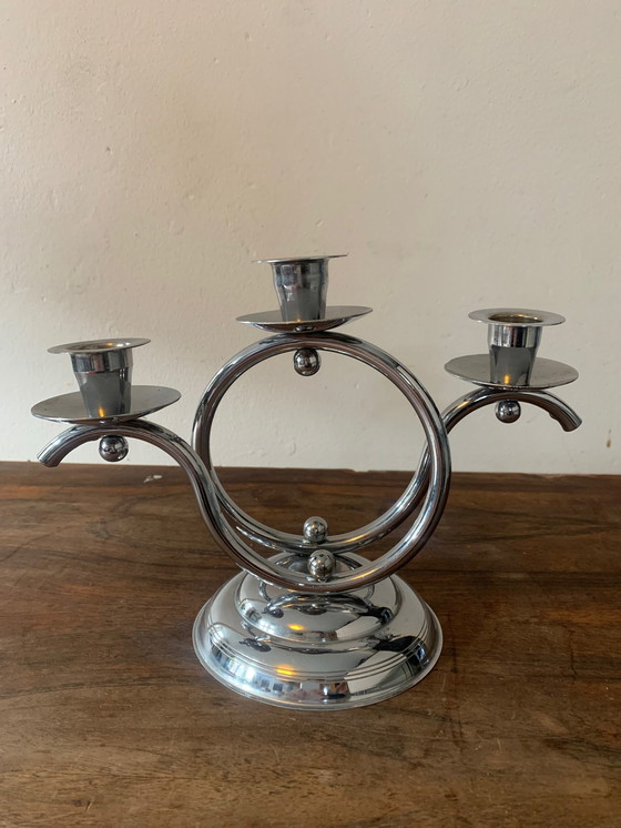 Image 1 of Vintage Demeyere chromen kandelaars