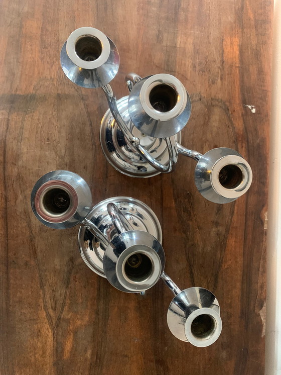 Image 1 of Vintage Demeyere chromen kandelaars