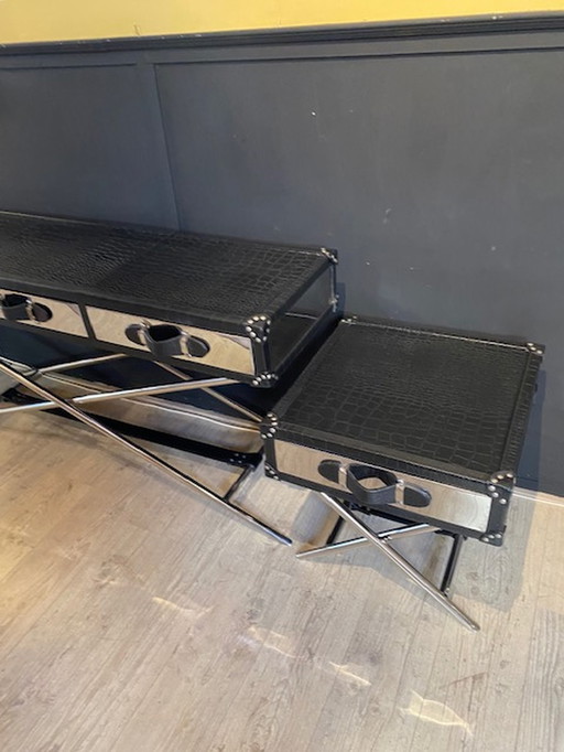 Flightcase Diga colmore set sidetable + 2 kastjes