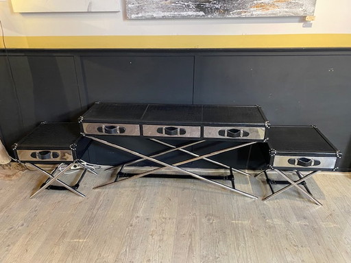 Flightcase Diga colmore set sidetable + 2 kastjes