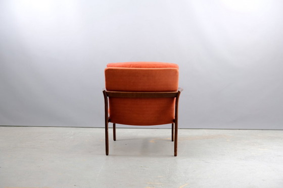 Image 1 of Rood leren fauteuil van Walter Knoll / Wilhelm Knoll, jaren 60