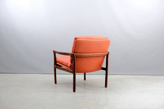 Image 1 of Rood leren fauteuil van Walter Knoll / Wilhelm Knoll, jaren 60