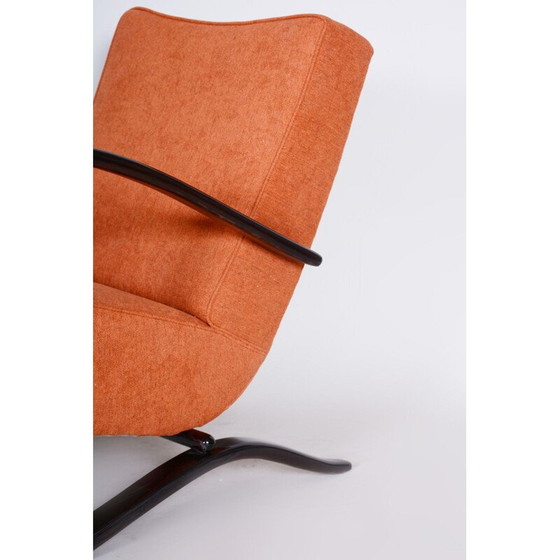 Image 1 of Paar vintage zalmkleurige fauteuils h-269 van Halabala voor Up Zavody, Tsjecho-Slowakije