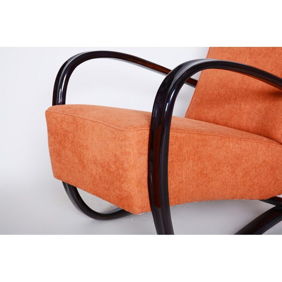 Image 1 of Paar vintage zalmkleurige fauteuils h-269 van Halabala voor Up Zavody, Tsjecho-Slowakije