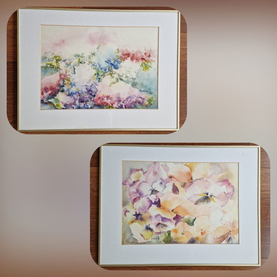 Image 1 of 2 Gesigneerde Aquarellen Van De Rotterdamse Kunstenaar Frans Bianchi 